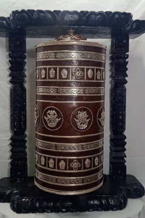 Buddhist Tabletop Prayer Wheel – Handcrafted Ritual Wheel for Sacred Spaces