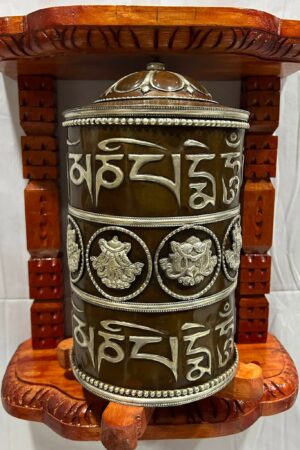 Tibetan Tabletop Prayer Wheel – Sacred Ritual Wheel for Meditation Practice