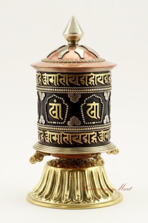 Buddhist Tabletop Prayer Wheel – Handcrafted Ritual Wheel for Sacred Spaces