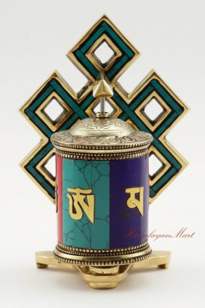 Tabletop Ritual Prayer Wheel for Buddhist Prayer, Mantra Recitation & Altar Use
