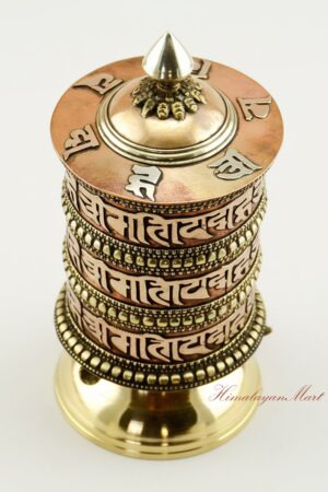 Tibetan Tabletop Prayer Wheel – Sacred Ritual Wheel for Meditation Practice